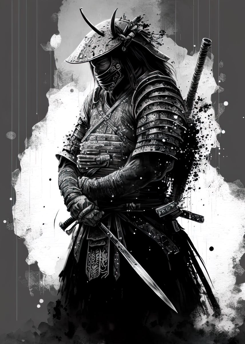 'Samurai Ink Art' Poster by Anamitra | Displate