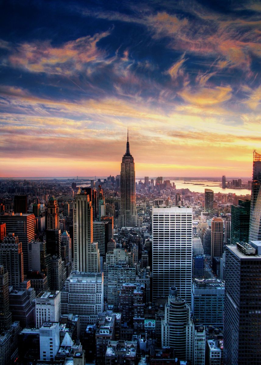 'New York City Skyline' Poster, picture, metal print, paint by Enzaro ...