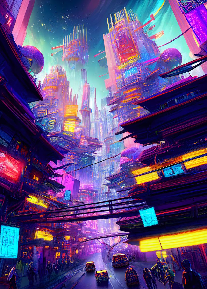 'Asian Future City' Poster, picture, metal print, paint by Digital Arts ...