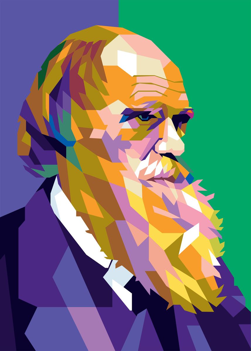 'Charles Darwin Pop Art' Poster, picture, metal print, paint by Erick ...