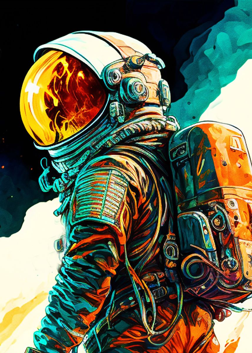 'Painting Astronaut' Poster, picture, metal print, paint by Muh Asdar ...