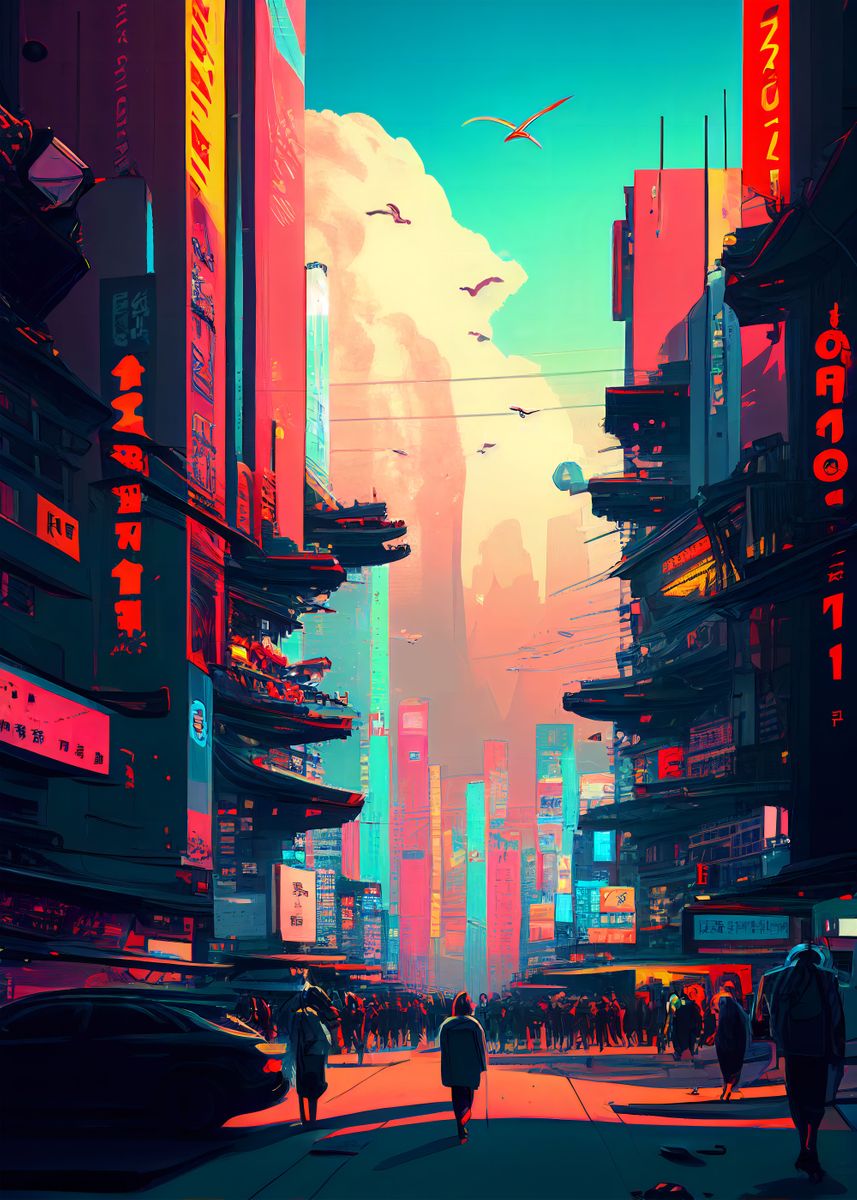 'Asian Future City' Poster, picture, metal print, paint by Digital Arts ...