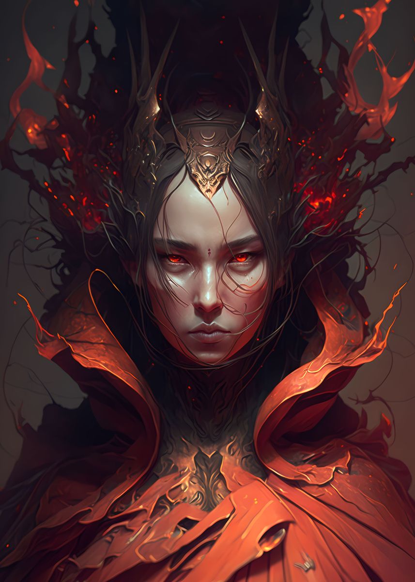 'Lilith the queen of demons' Poster, picture, metal print, paint by