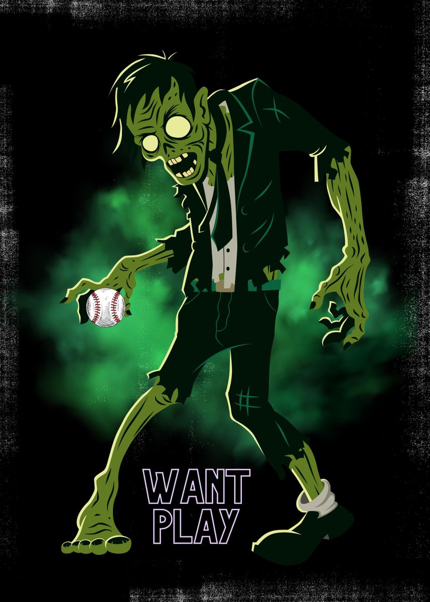 'Zombie Play Baseball' Poster By Oizy Production | Displate