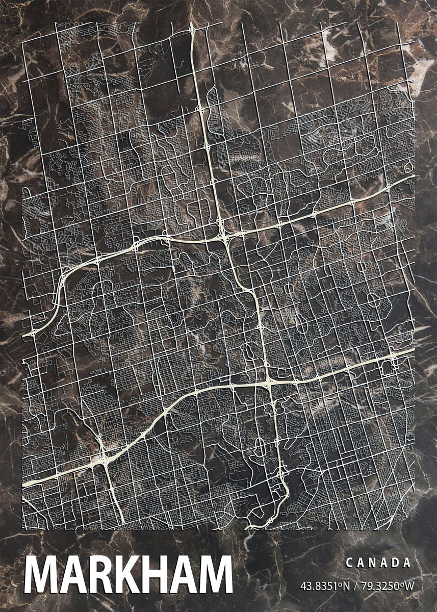 'MARKHAM CITY MAP' Poster by Nae Displate