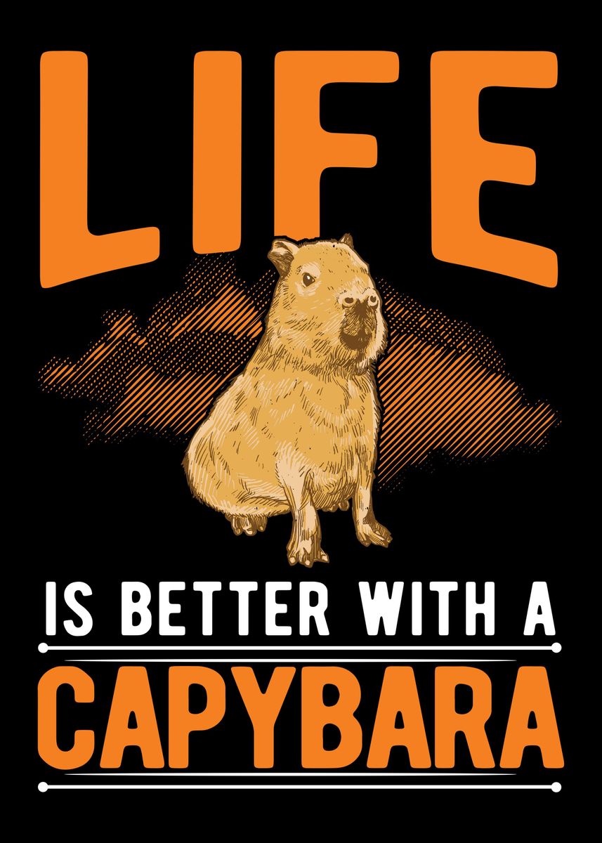 'Capybara Gift Capibara' Poster, picture, metal print, paint by ...