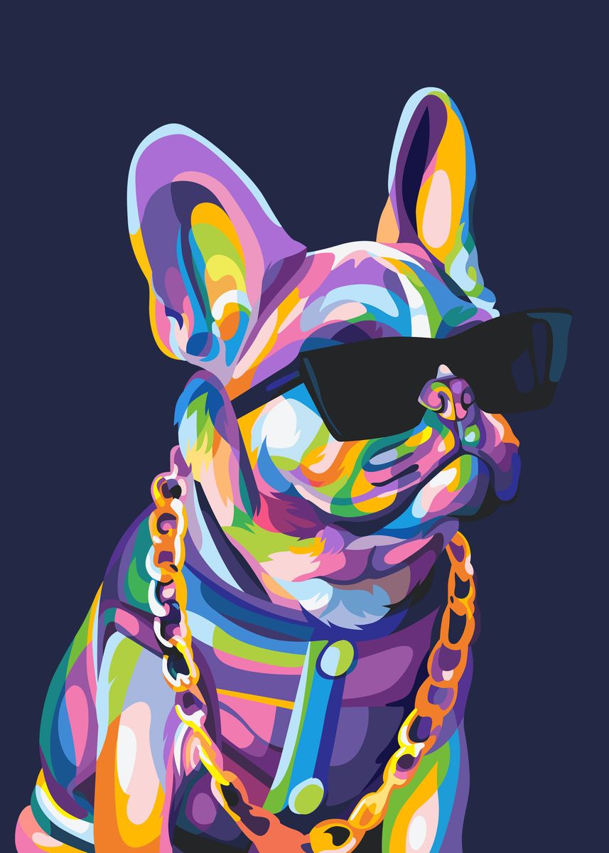 'Dog with glasses' Poster by ISA TERESA Displate