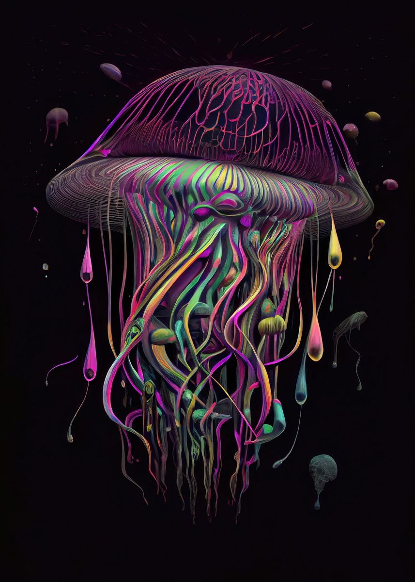 'Psychedelic Jellyfish' Poster by Chris Cupit Displate