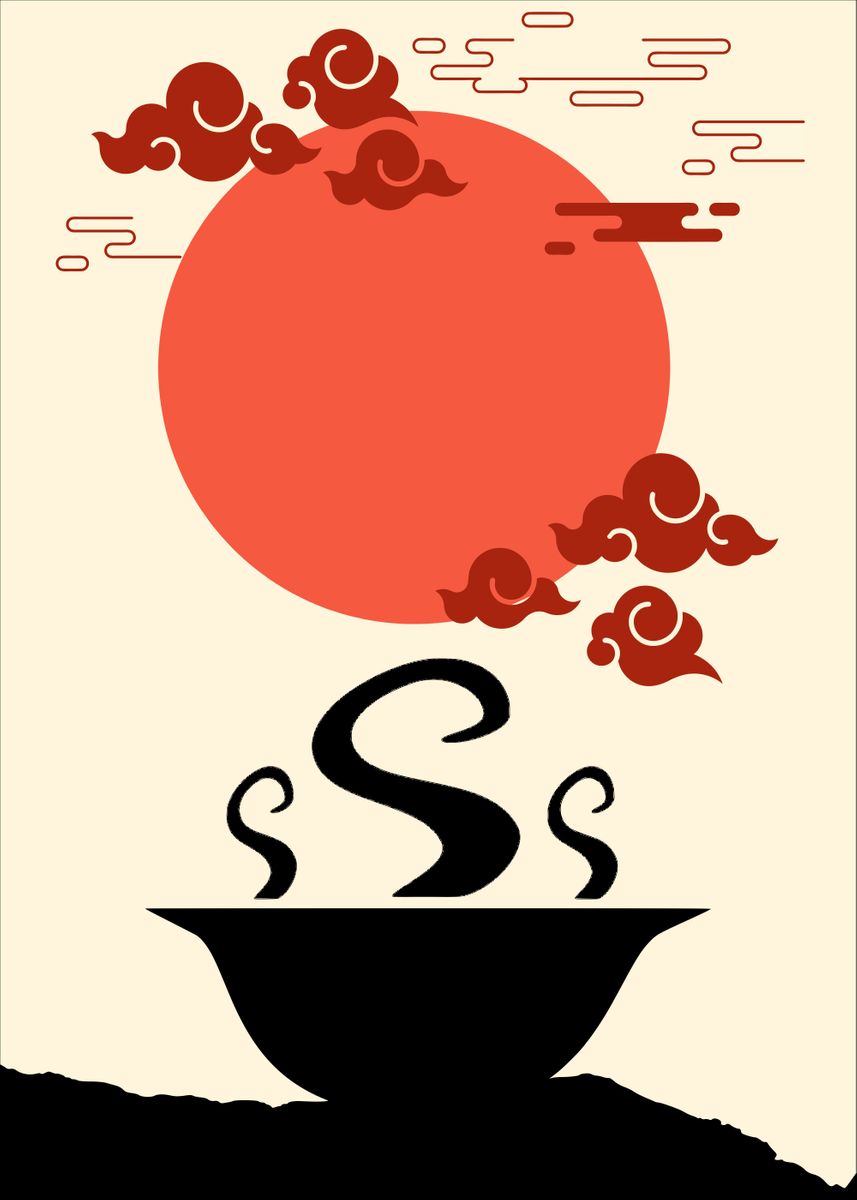 'Soup Japanese' Poster, picture, metal print, paint by Trending ...