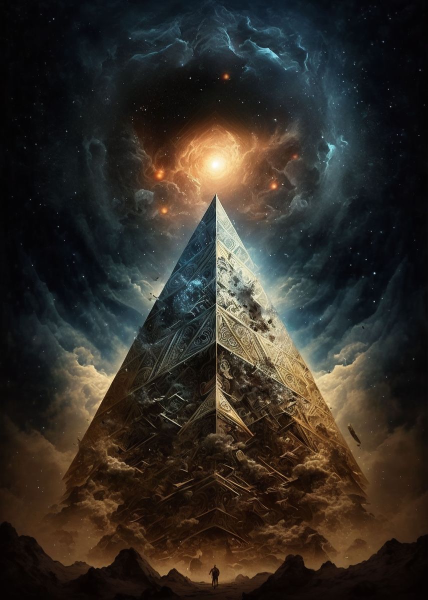 'Mystic Pyramid and Sky' Poster, picture, metal print, paint by ...