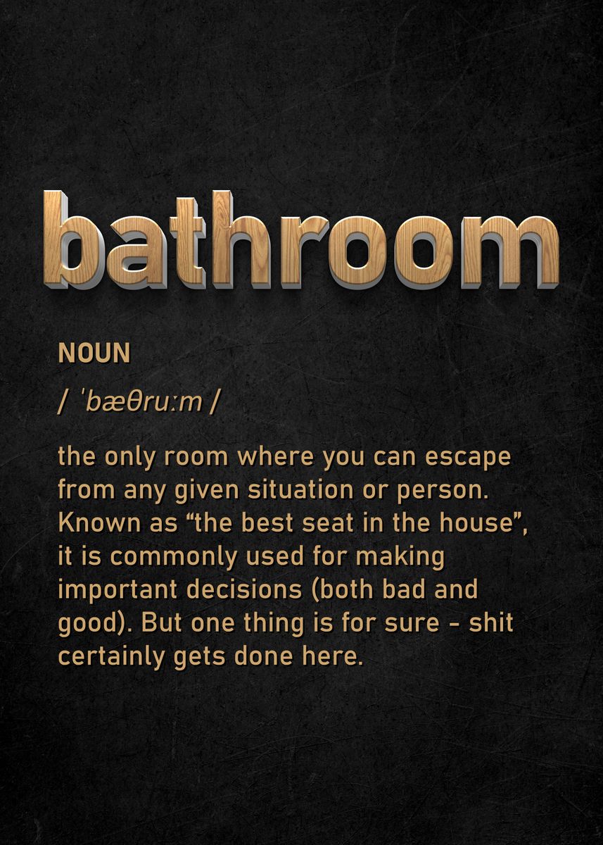 'Bathroom Word' Poster by Funny Things Displate