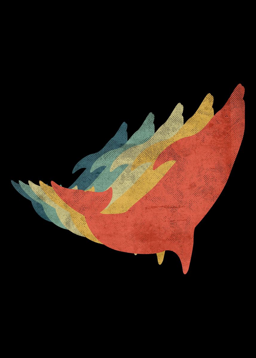 ‘Whale Retro Vintage Color’ Poster, picture, metal print, paint by El