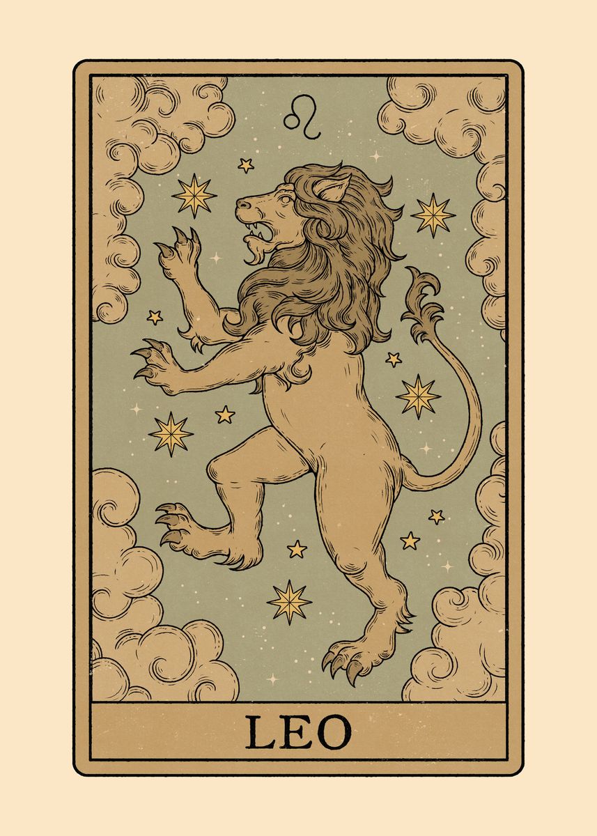 'Leo Tarot Card ' Poster by Thiago Corrêa | Displate
