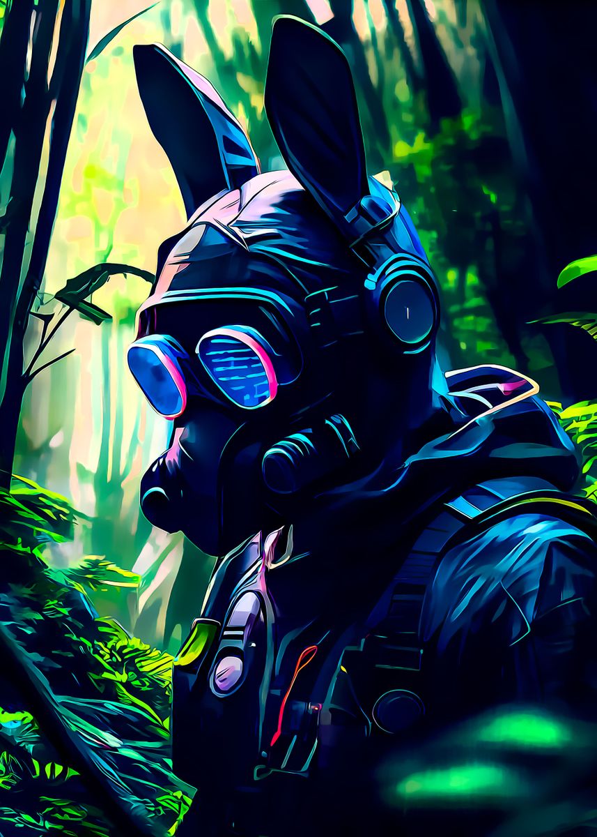 'Rabbit warrior in forest' Poster, picture, metal print, paint by Hita ...