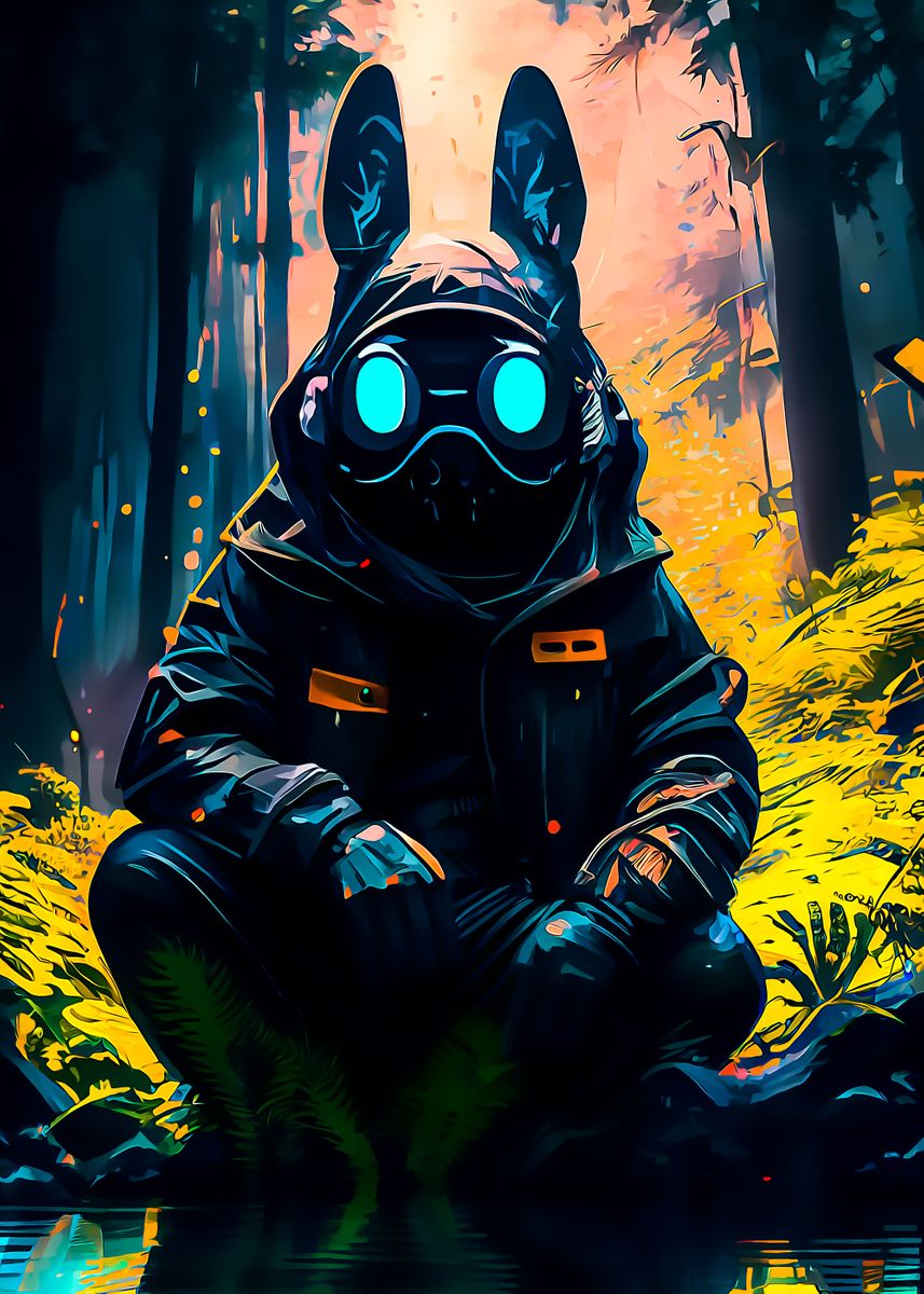 'Rabbit warrior in forest' Poster, picture, metal print, paint by Hita ...