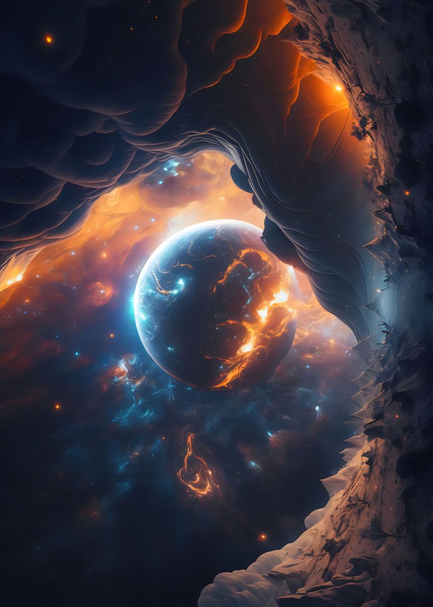 'Planet Explosion ' Poster, picture, metal print, paint by Nathan Ponty ...