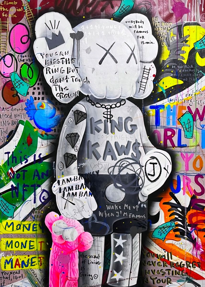 Graffiti Kaws' Poster, picture, metal print, paint by Funny Daily