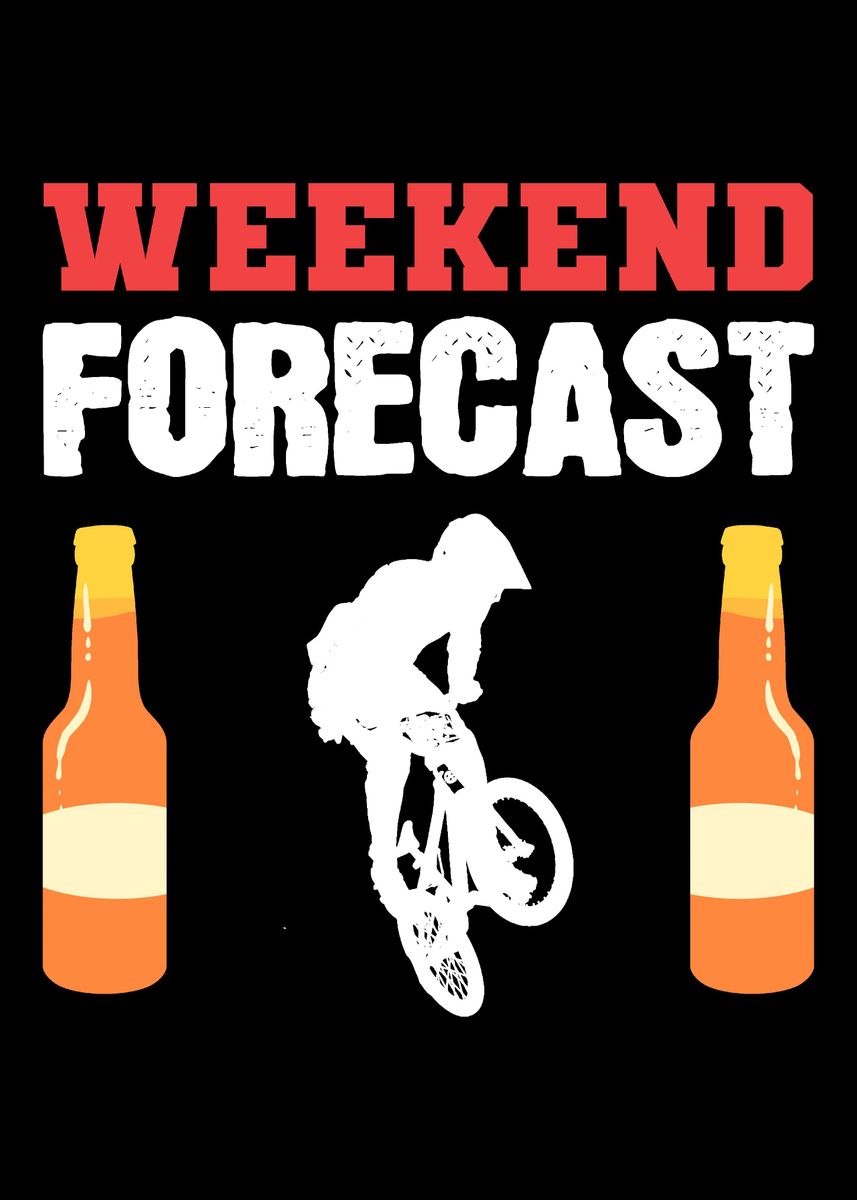 'Weekend Forecast Cyclist G' Poster by Powdertoastman Displate