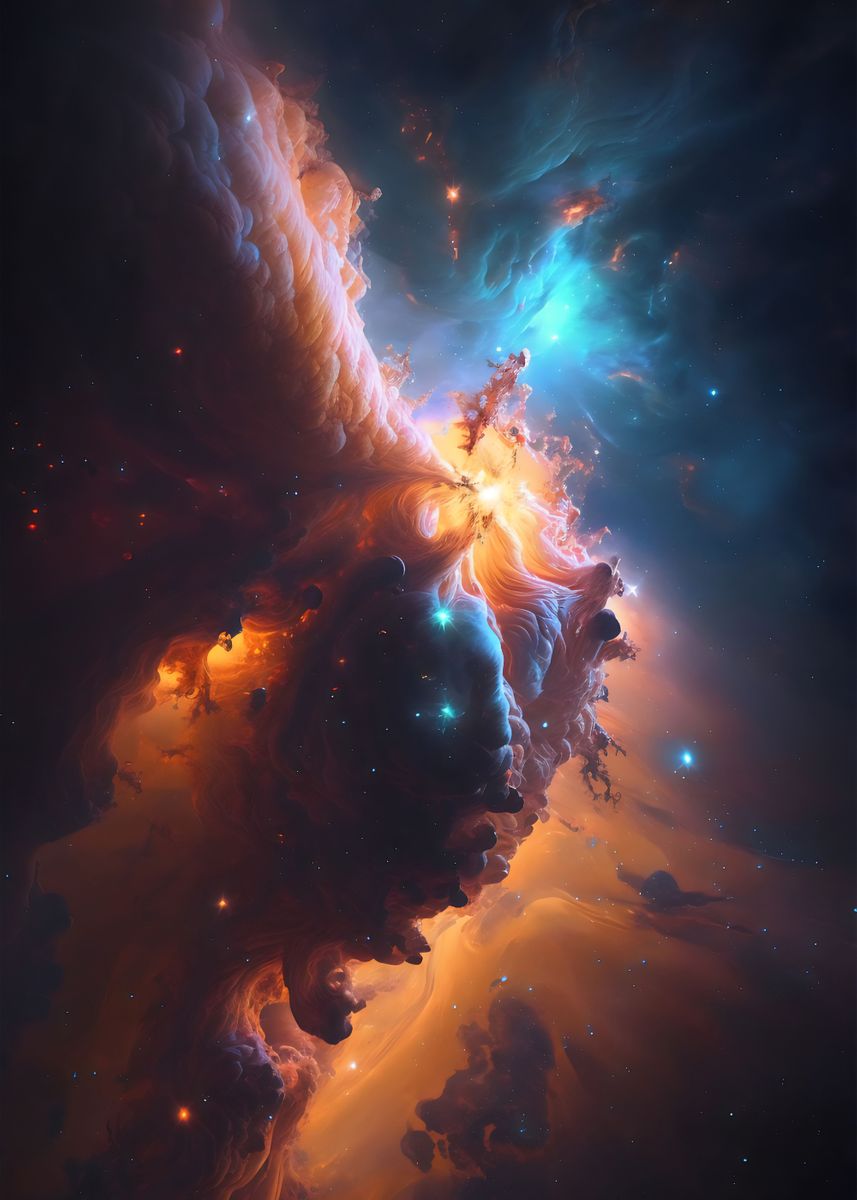 'Cloud in space' Poster, picture, metal print, paint by Nathan Ponty ...