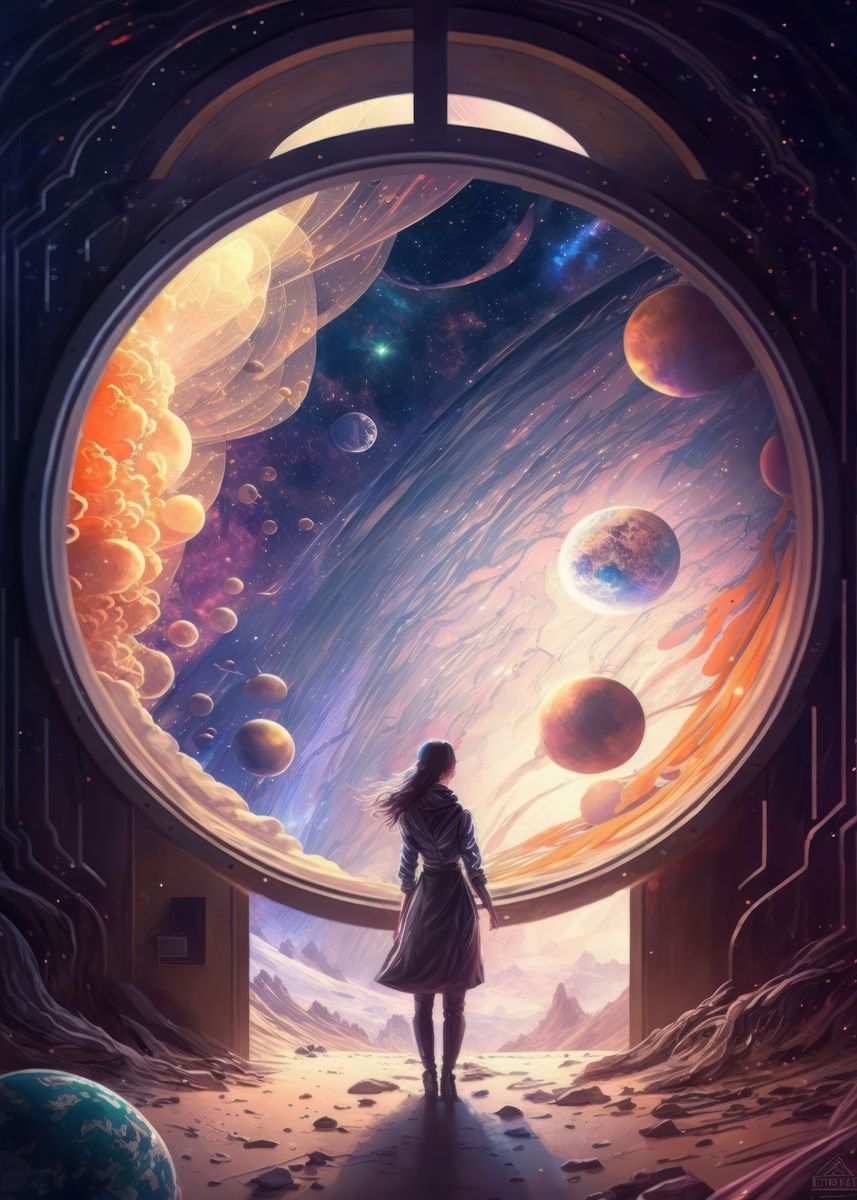 'The Door to the Unknown v5' Poster, picture, metal print, paint by ...