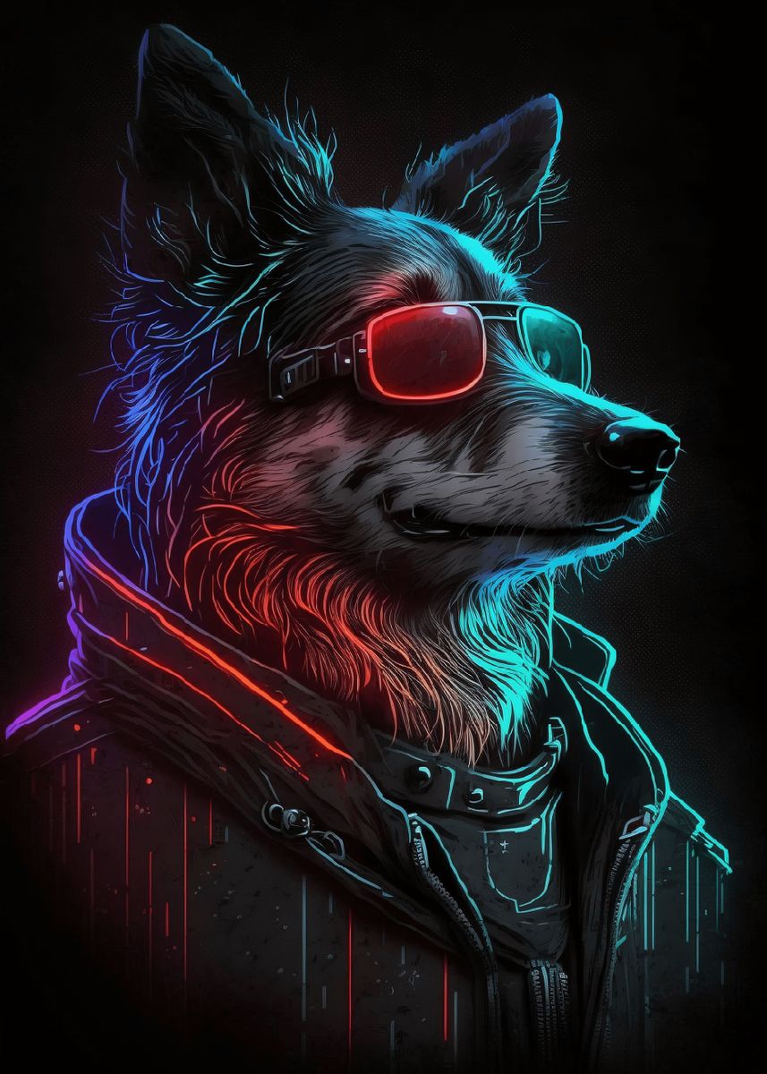 'Cyberpunk Dog 1' Poster, picture, metal print, paint by John Espiritu ...