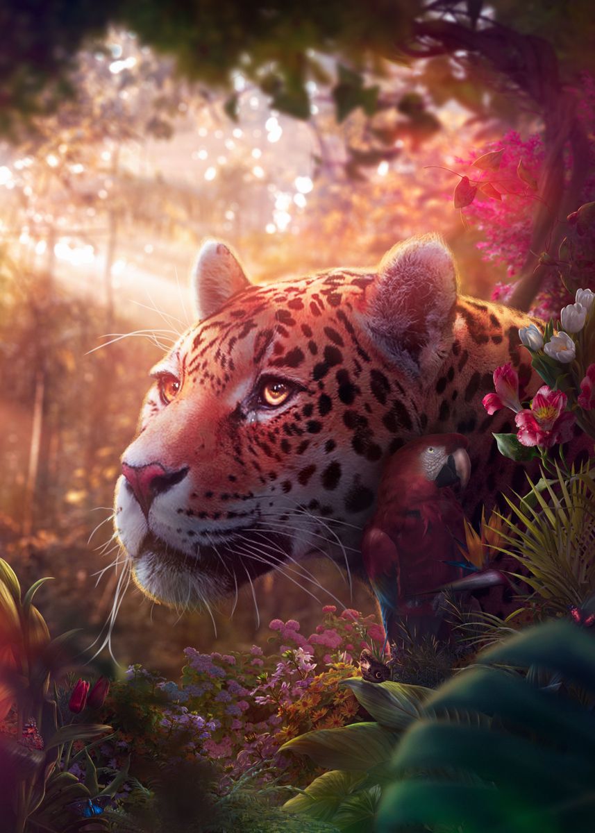 ‘Floral Jaguar’ Poster by Visualsbymateus | Displate