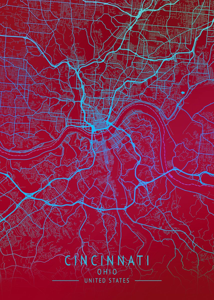 Cincinnati USA City Map Poster By Gigi Bgm Displate 90aca460db7fef05e2797dfb8a027af5 D6f1ca7c0f32c866d4148c79f0780c0e