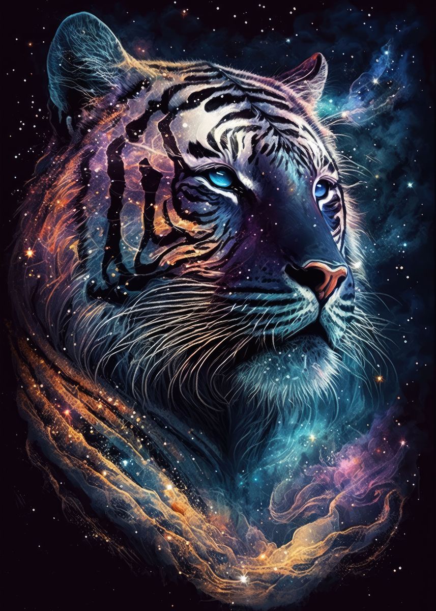 Tiger' Poster, picture, metal print, paint by Tiker Arts, Displate in 2023