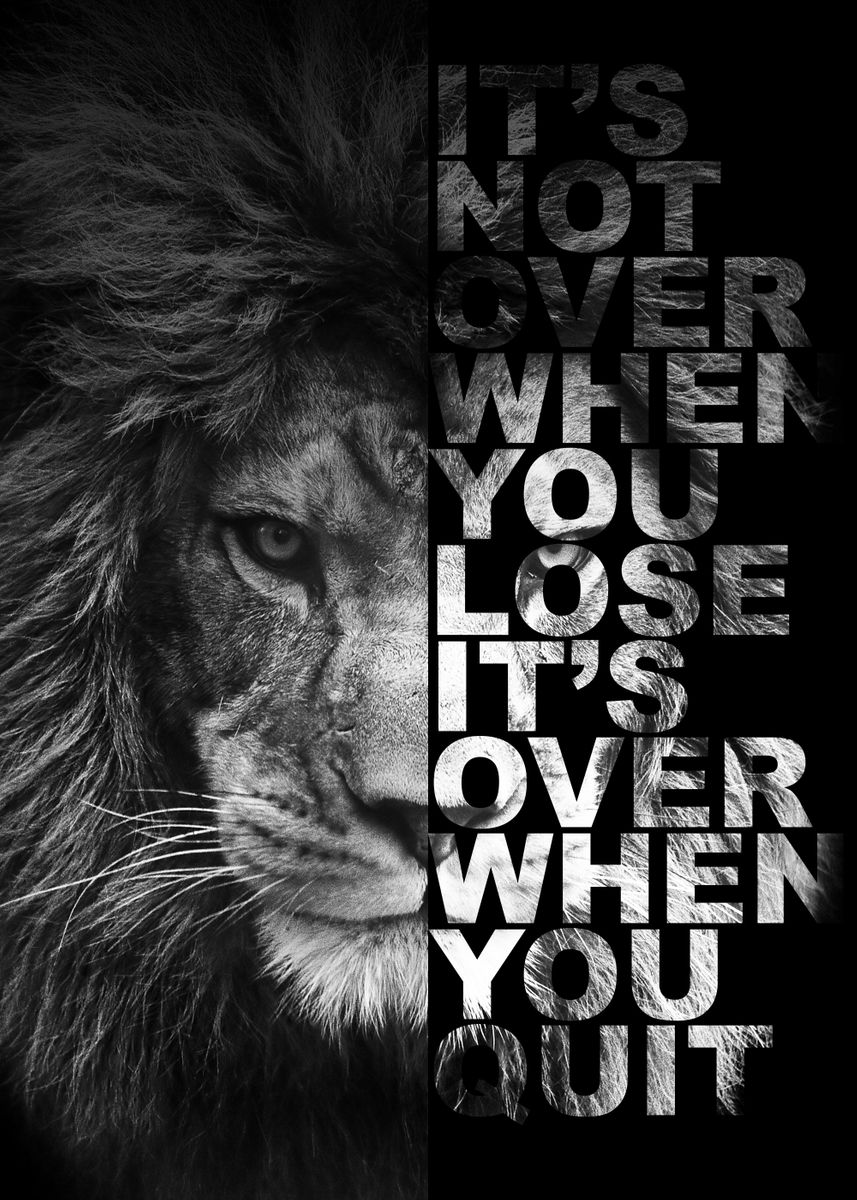 'its not over when you lose' Poster, picture, metal print, paint by ...