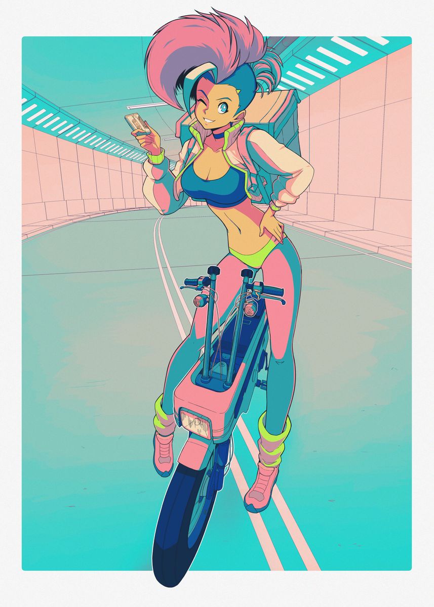 'The Motocompo' Poster, picture, metal print, paint by Moikaloop | Displate