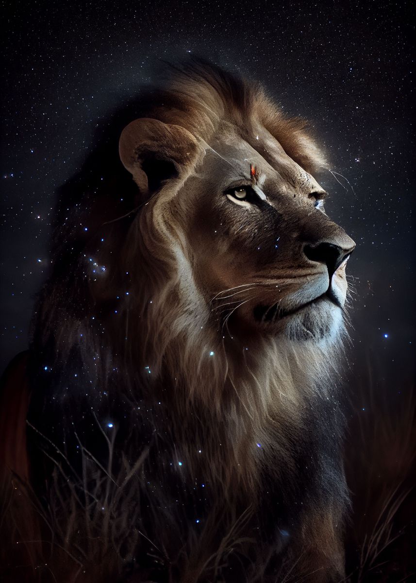 Lion Galaxy' Poster by DecoyDesign | Displate