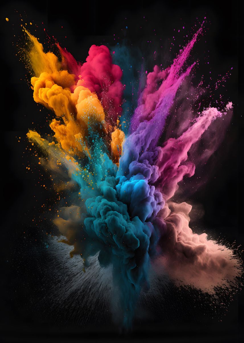 'Color Powder Explosion' Poster, picture, metal print, paint by David ...