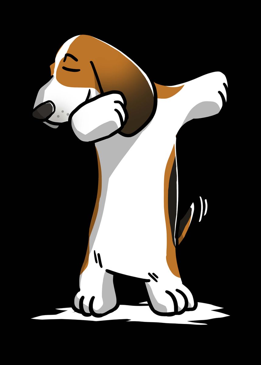 'Basset Hound Dabbing ' Poster, picture, metal print, paint by ...