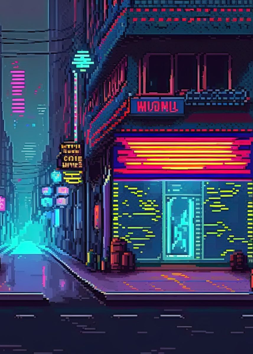 Cyberpunk Girl In Neon World Illustration. Fantastic Future