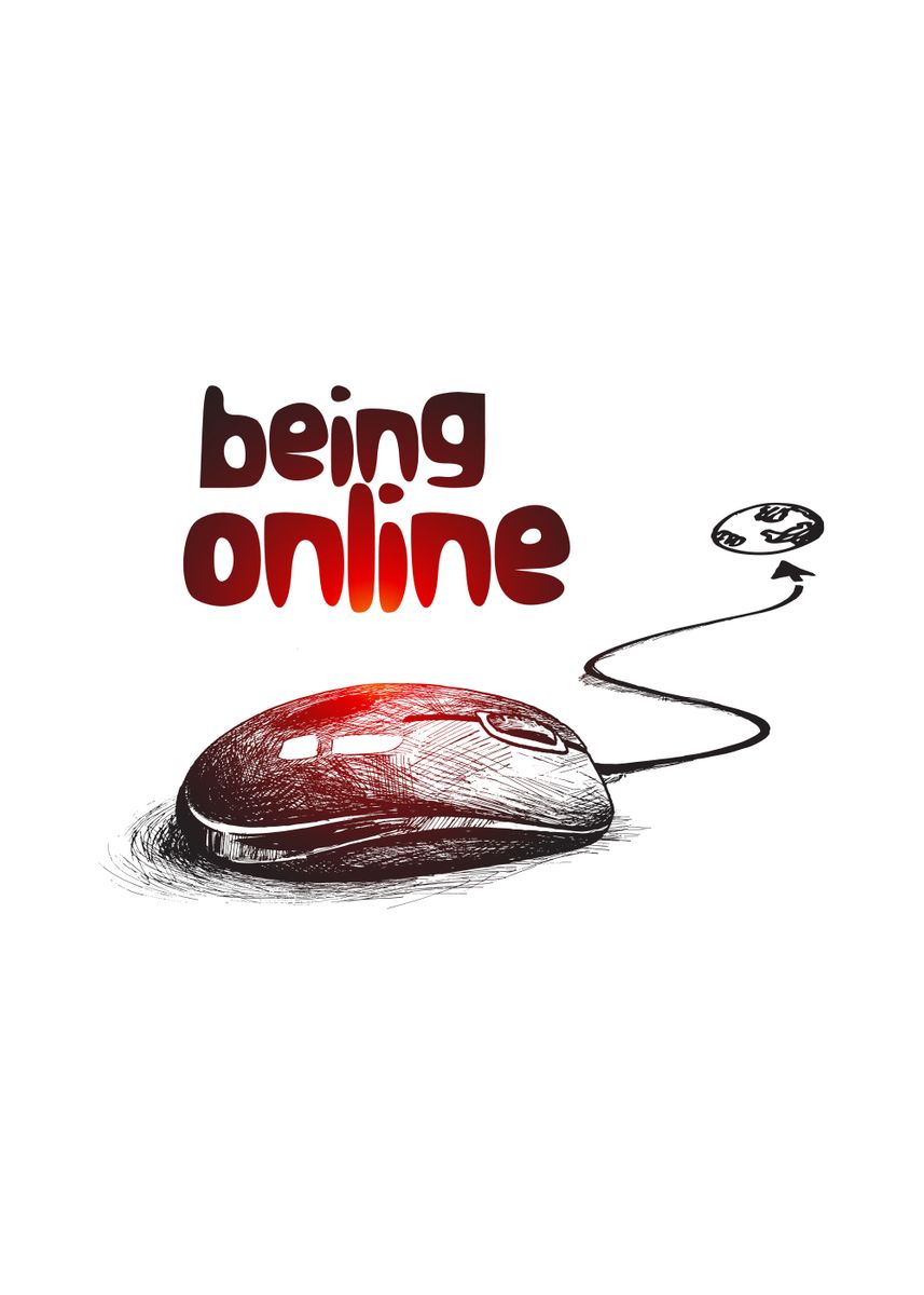 'Being Online' Poster, picture, metal print, paint by Faissal Thomas ...