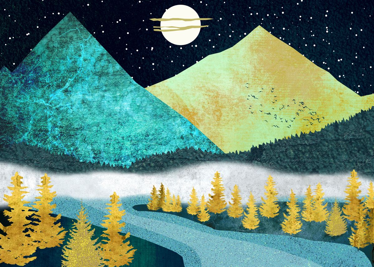 'Golden River' Poster by Esskay Designs Displate