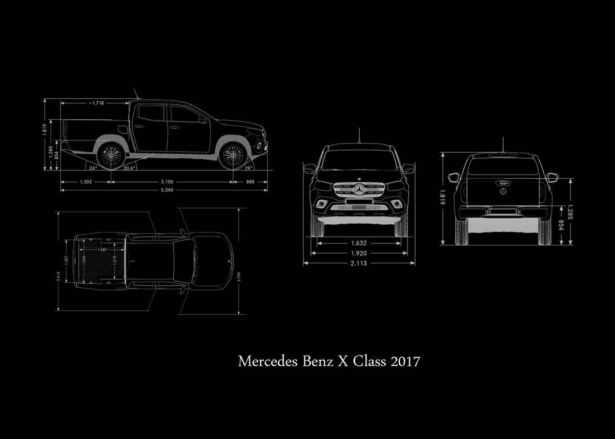 'Mercedes Benz X Class 2017' Poster by Retal Displate