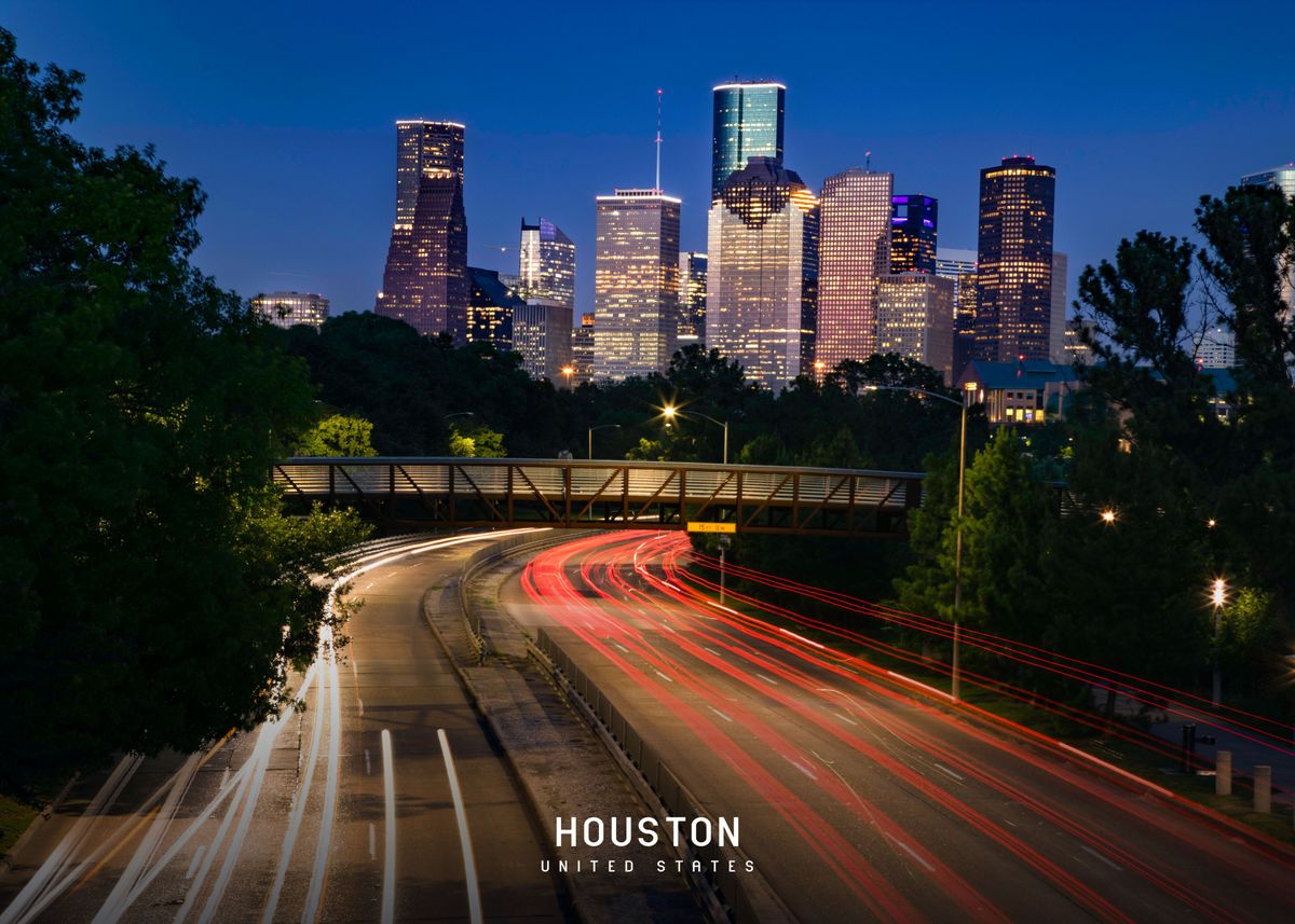 'Houston ' Poster by Famous City Displate