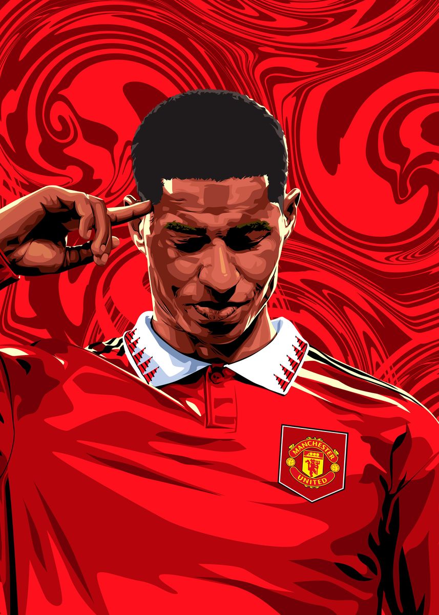 'Rashford Celebration' Poster by ngedit vector | Displate