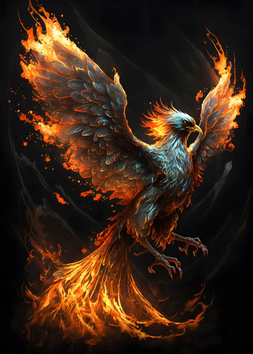  Phoenix From The Ashes Poster Picture Metal Print Paint By