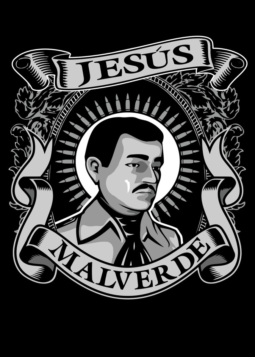 'Mexican Jesus Malverde' Poster, picture, metal print, paint by ...