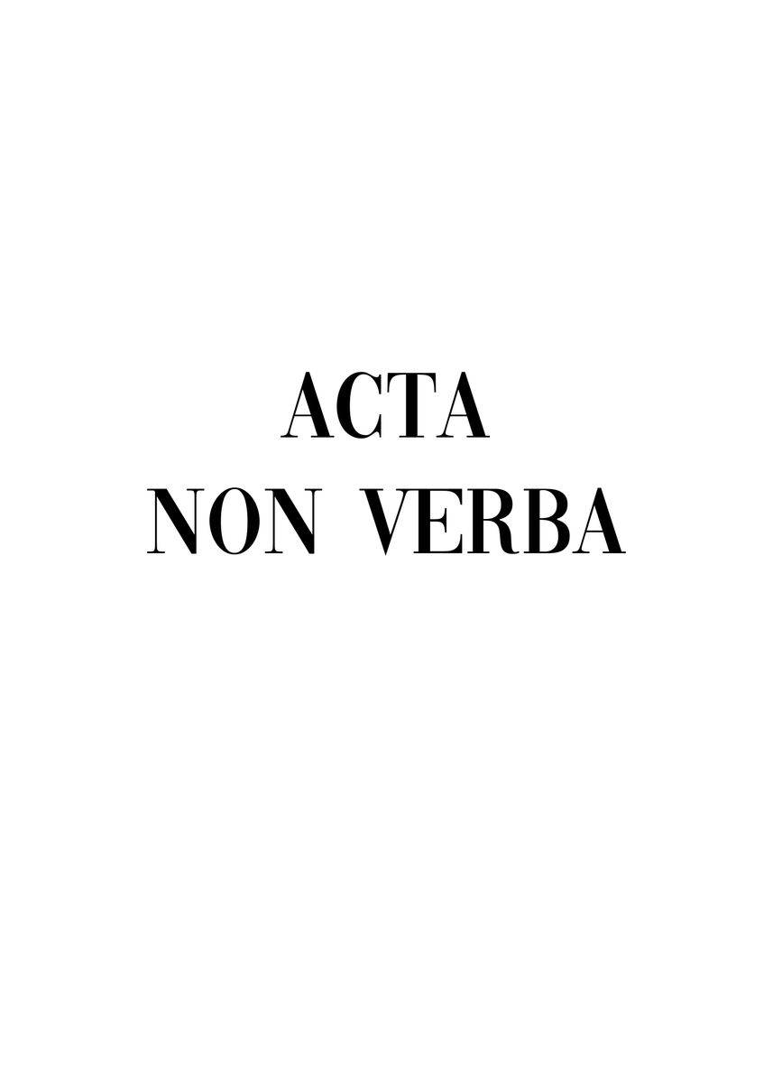 Facta non Verba - Latin phrase meaning Deeds, not Words | Poster