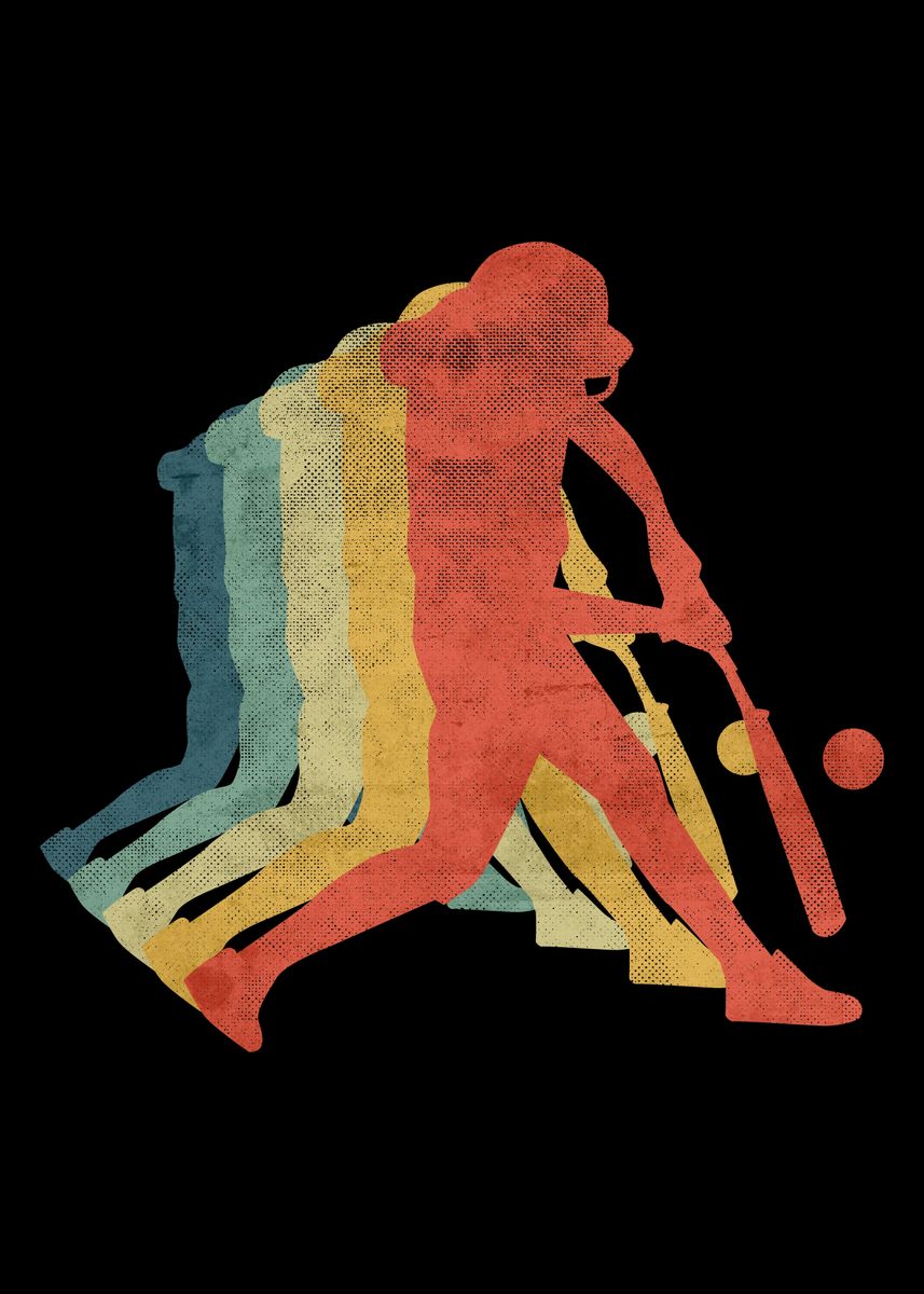 'Softball Homerun Hit Girl' Poster, picture, metal print, paint by El ...