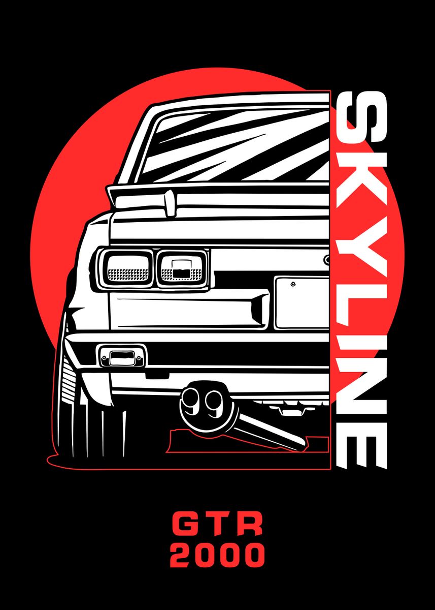 'Nissan Skyline 2000 GTR' Poster, picture, metal print, paint by ...