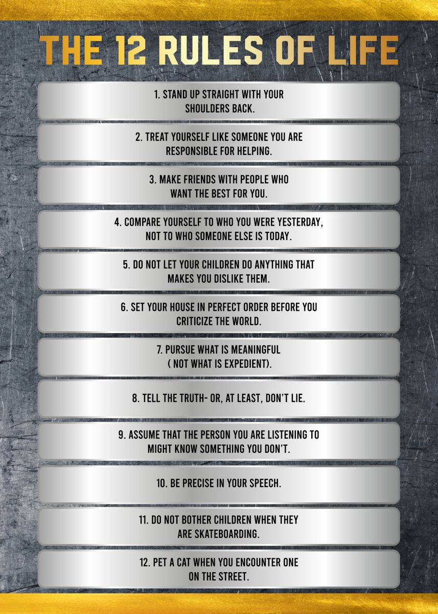 'the 12 rules of life' Poster, picture, metal print, paint by Exclusive ...