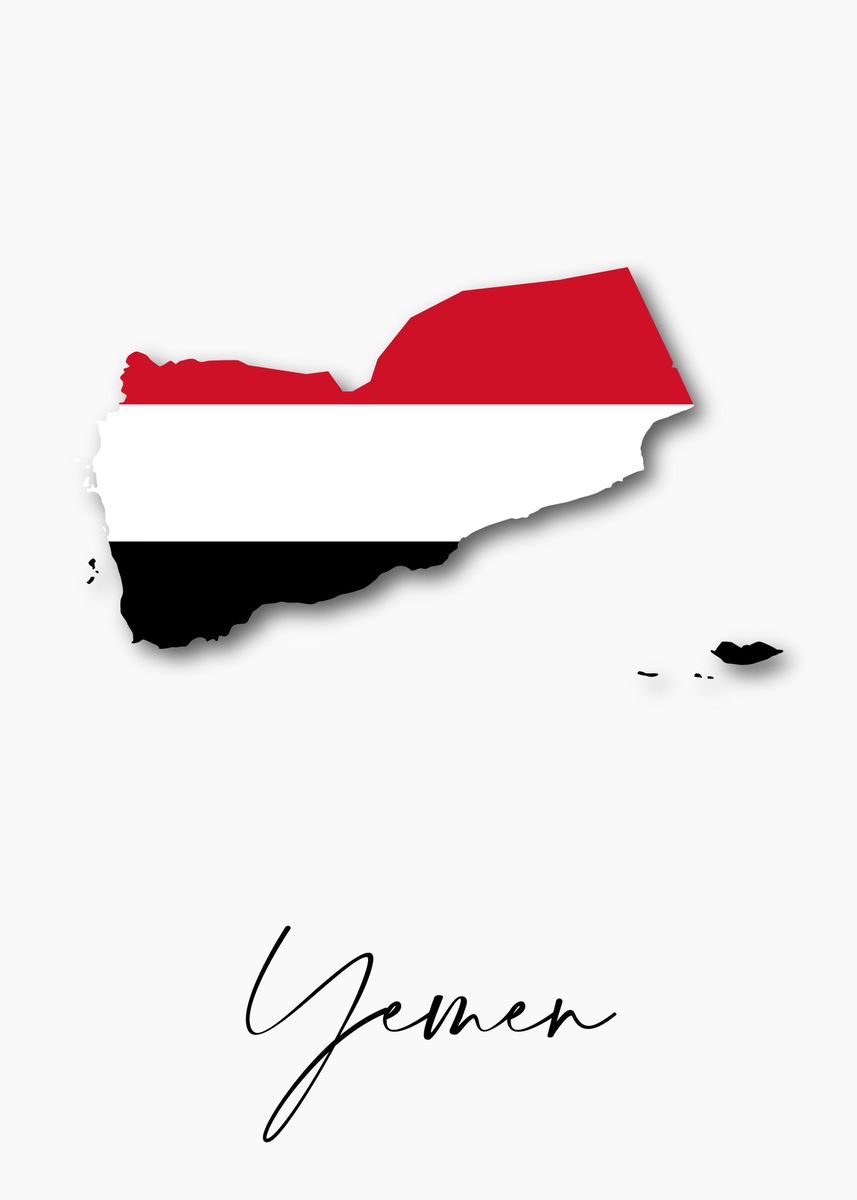 'Yemen Country Map Flag' Poster by dkDesign Displate
