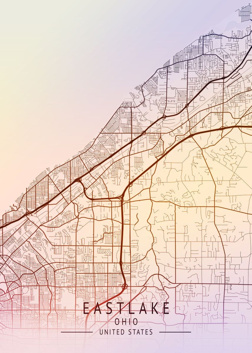 'Eastlake Ohio USA City Map' Poster by Gigi Bgm Displate