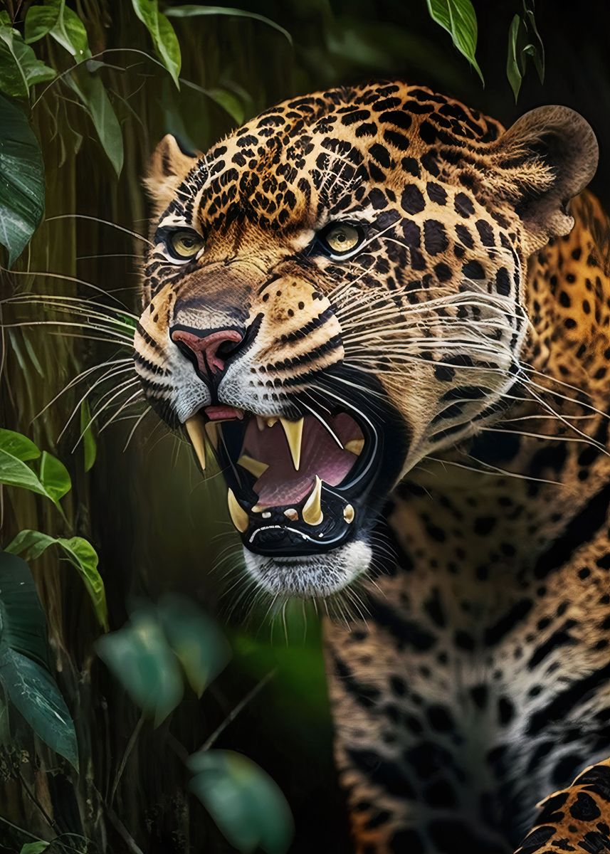 'Jaguar' Poster, picture, metal print, paint by Graphic Japanese | Displate