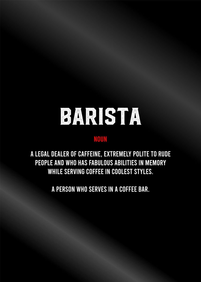 'barista definition poster' Poster by Bestselling Displate Poster