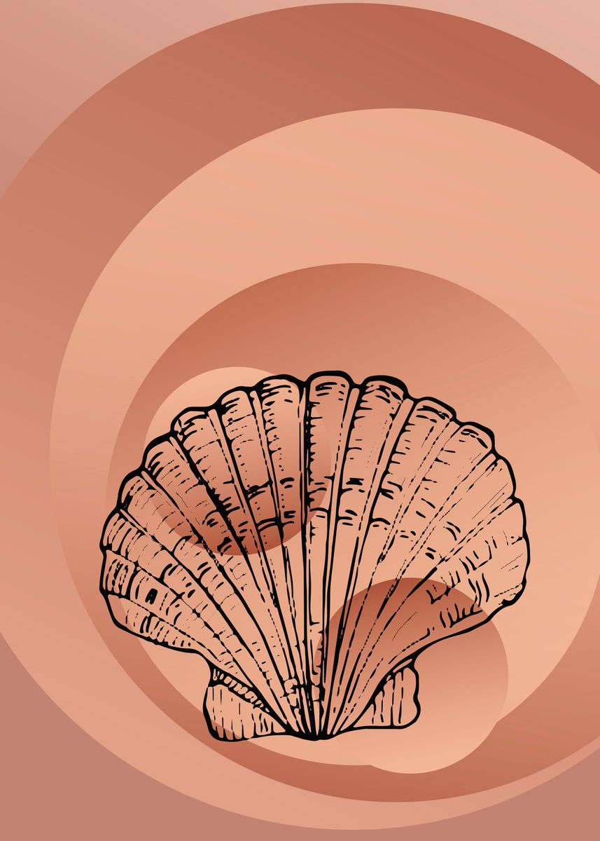 Abstract Shell Posters 'Sea shell' Poster, picture, metal print, paint by Samira Yanushkova ...